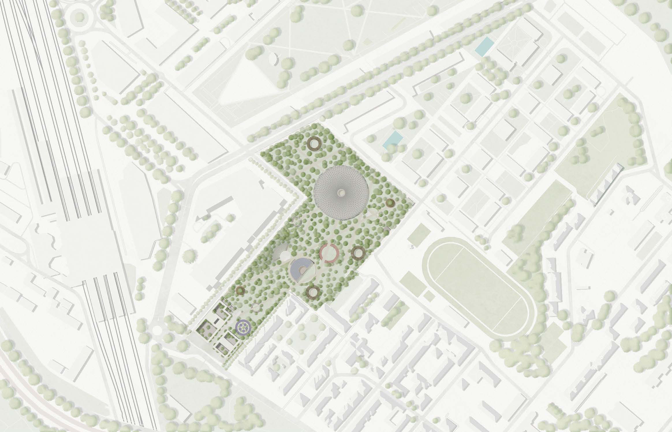 The rewilded site from above