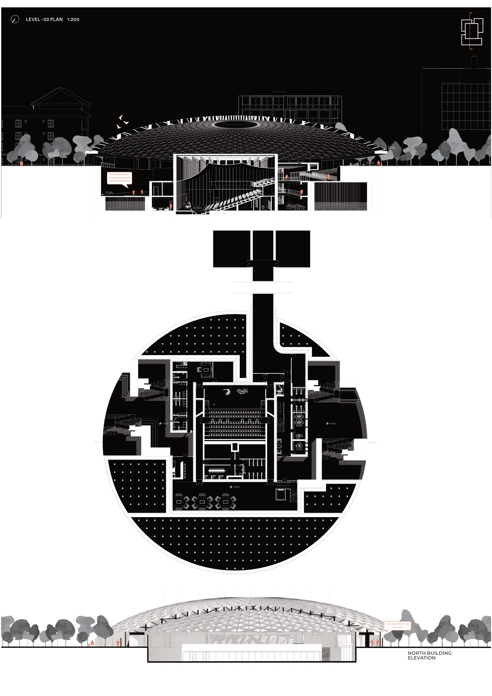 Plan and sections