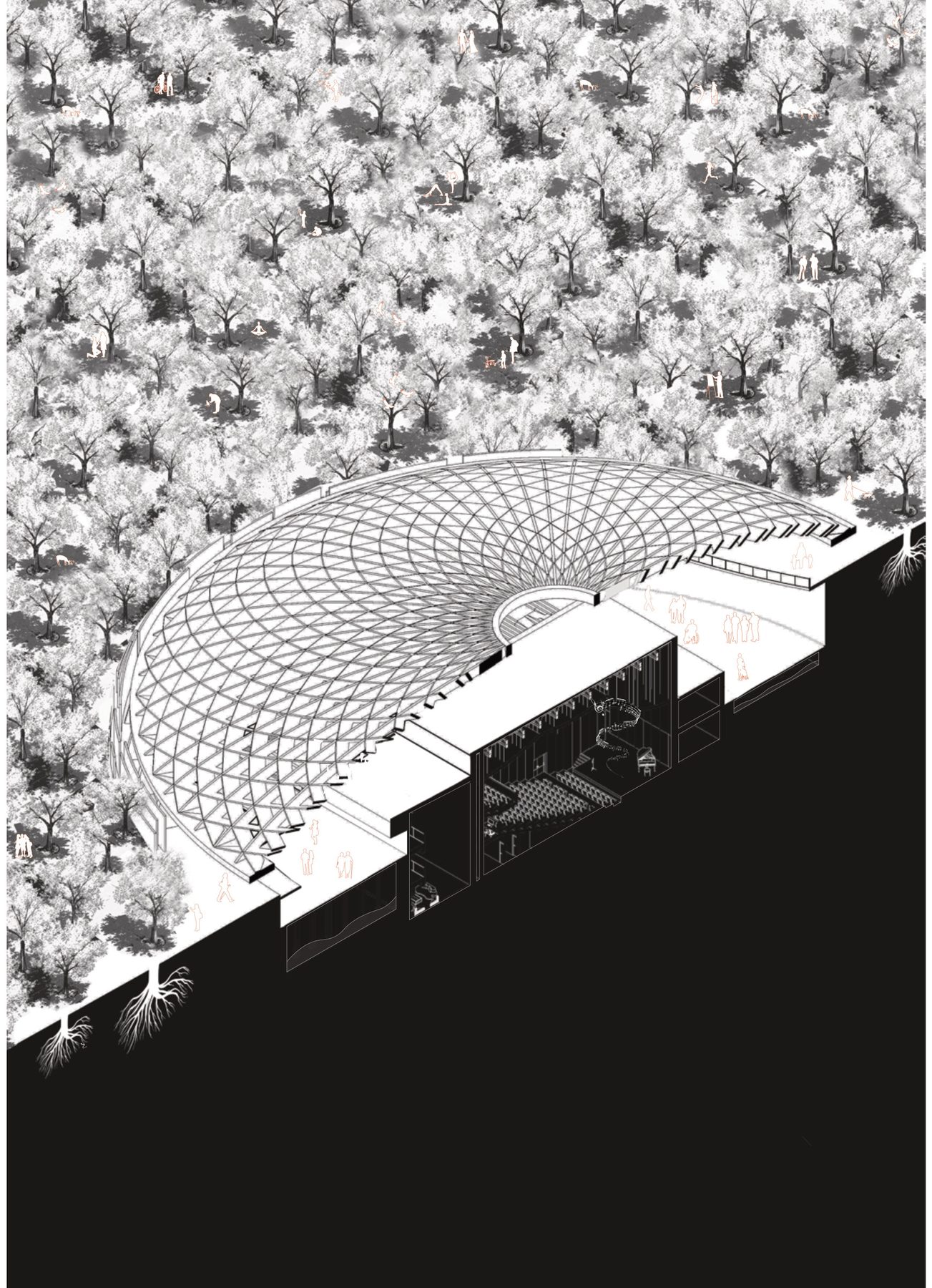 The dome within the landscape