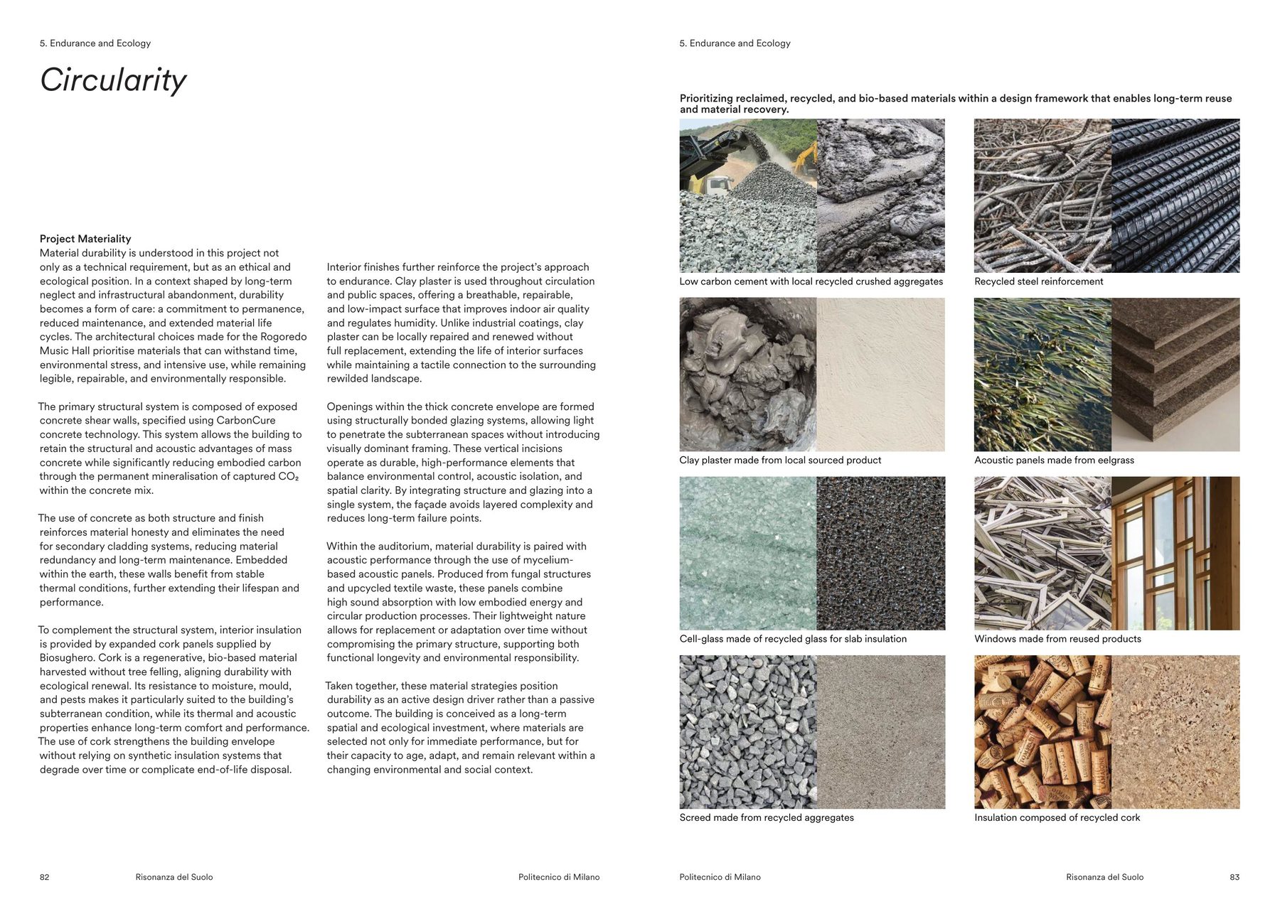 Reclaimed, recycled and bio-based materials